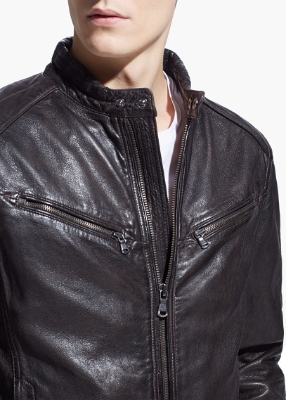 Mango Vintage Leather Jacket, $299 | Mango | Lookastic