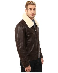 Andrew Marc Marc New York By Carmine Rugged Lamb Aviator Bomber W Removable Faux Shearling Collar