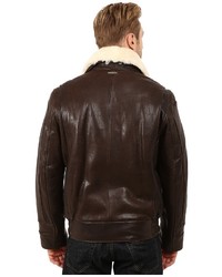Andrew Marc Marc New York By Carmine Rugged Lamb Aviator Bomber W Removable Faux Shearling Collar