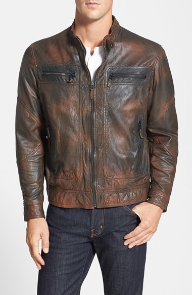 Missani Le Collezioni Contemporary Fit Leather Moto Jacket, $549 ...