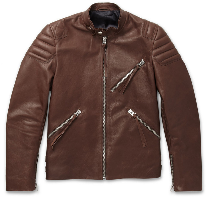 Acne Studios Oliver Slim Fit Leather Biker Jacket, $1,450 | MR