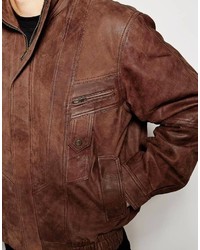 vintage oversized leather bomber jacket