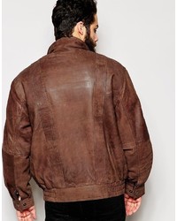 Reclaimed Vintage Oversized Leather Bomber Jacket