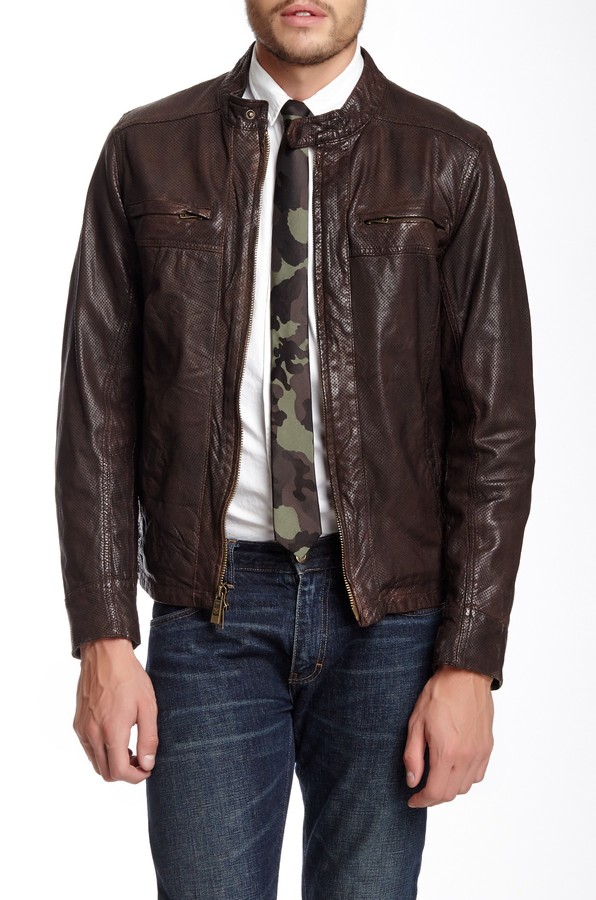 vince camuto leather bomber jacket