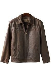 R O Leather Hipster Jacket