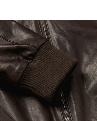 Isaia Reversible Leather Bomber Jacket