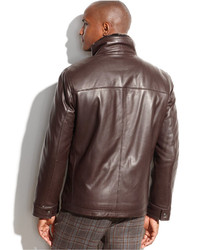 Marc New York Shelby Leather Faux Fur Collar Jacket