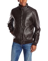 Tommy Hilfiger Faux Leather Stand Collar Bomber Jacket