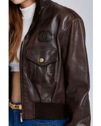 Nasty Gal Vintage Chanel Saint Denis Leather Bomber Jacket