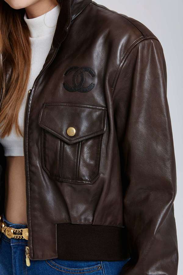 Nasty Gal Vintage Chanel Saint Denis Leather Bomber Jacket, $4,500, Nasty  Gal