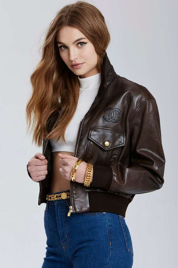 Nasty Gal Vintage Chanel Saint Denis Leather Bomber Jacket, $4,500 ...