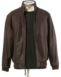 Jos. A. Bank Vip Voyager Leather Bomber Jacket