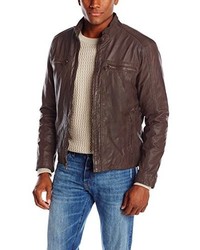 Cole Haan Waxed Leather Moto Jacket