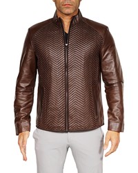 Maceoo Woven Lambskin Leather Jacket