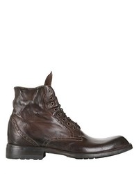 Calzoleria Toscana 30mm Washed Leather Lace Up Boots