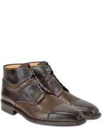 a. testoni Atestoni Brown Leather Lace Up Derby Boots
