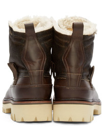 rag & bone Brown Leather Shearling Spencer Boots