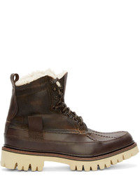 rag & bone Brown Leather Shearling Spencer Boots