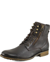 Andrew Marc Campbell Short Lace Up Boot Dark Brown