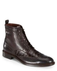 Saks Fifth Avenue Collection Exotic Leather Lace Up Boots