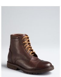 Brunello Cucinelli Dark Brown Leather Cap Toe Boots