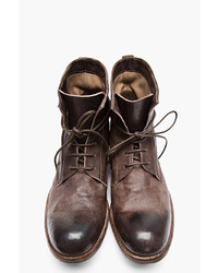 Officine Creative Dark Brown Polished Leather Shine Boots