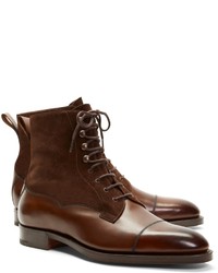 Brooks Brothers Edward Green Galway Suede And Leather Boots