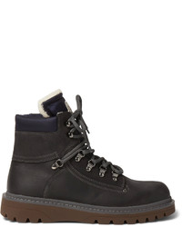Moncler Egide Shearling Lined Leather Hiking Boots