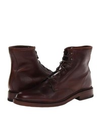 Frye James Lace Up Lace Up Boots Dark Brown Smooth Full Grain