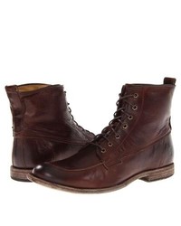 Frye Phillip Work Boot Work Lace Up Boots Dark Brown Soft Vintage Leather