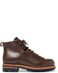Feit Hiker Shearling Trimmed Leather Boots