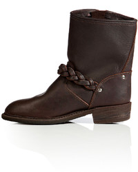 Golden Goose Leather Ankle Boots In Dark Brown