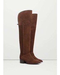 Mango Outlet Leather High Leg Boots