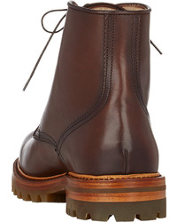 Antonio Maurizi Leather Lace Up Boots Brown
