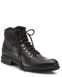 Salvatore Ferragamo Leather Lace Up Boots
