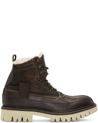 rag & bone Rag And Bone Brown Leather And Shearling Spencer Boots