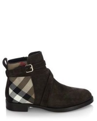 Burberry Vaughan Checked Leather Boots