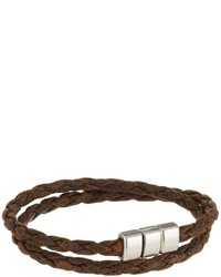 Torino Leather Co. Braided Leather Double Wrap Bracelet Bracelet