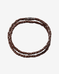 Express Braided Leather Wrap Bracelet