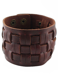 Brown Button Leather Bracelet