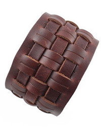 Brown Button Leather Bracelet