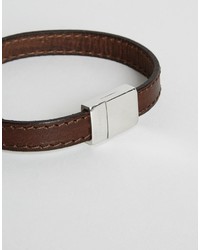 Ted Baker Clasp Bracelet With Leather Stitch