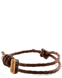 Domo Beads Adjustable Leather Bracelet Dark Brown