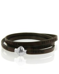 FINE JEWELRY Best Friend Leather Wrap Bracelet Magnetic Clasp