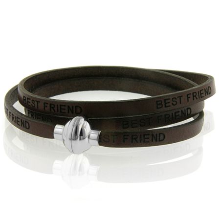 Leather wrap bracelet hot sale with magnetic clasp