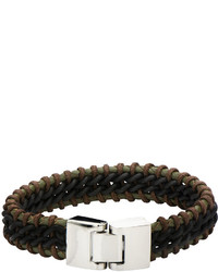 jcpenney Fine Jewelry Dark Green Brown And Black Leather Braided Bracelet