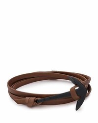 Miansai Hook Leather Bracelet Brown
