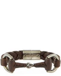 Gucci Leather Horsebit Bracelet Brown