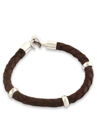 NOVICA Leather Braided Bracelet Bold Brown