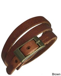 Overstock Genuine Leather Brown Serpent Bracelet